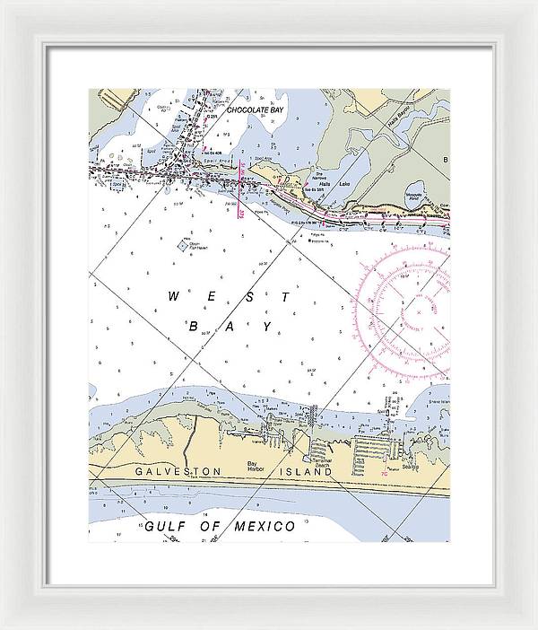 Galveston Terramar Beach-texas Nautical Chart - Framed Print