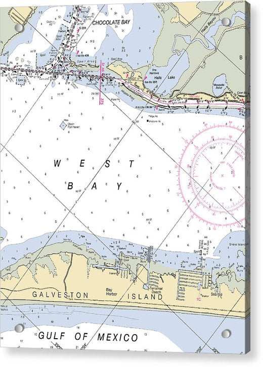 Galveston Terramar Beach-texas Nautical Chart - Acrylic Print