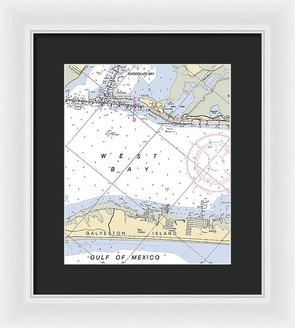 Galveston Terramar Beach-texas Nautical Chart - Framed Print