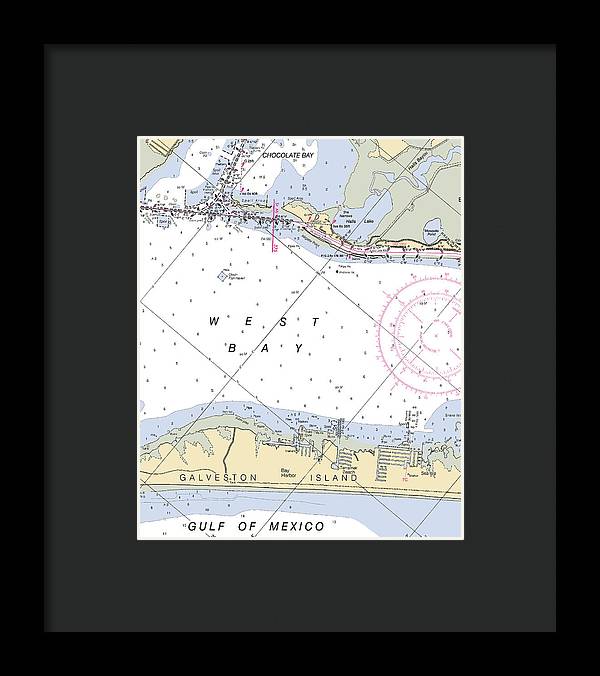 Galveston Terramar Beach-texas Nautical Chart - Framed Print