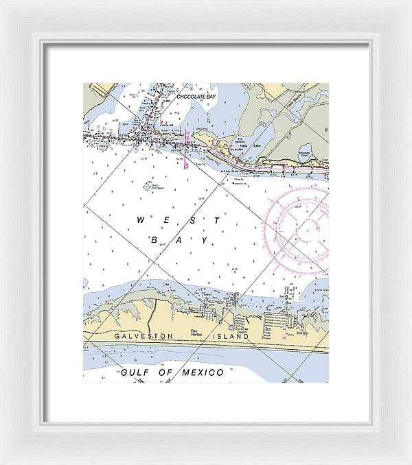 Galveston Terramar Beach-texas Nautical Chart - Framed Print