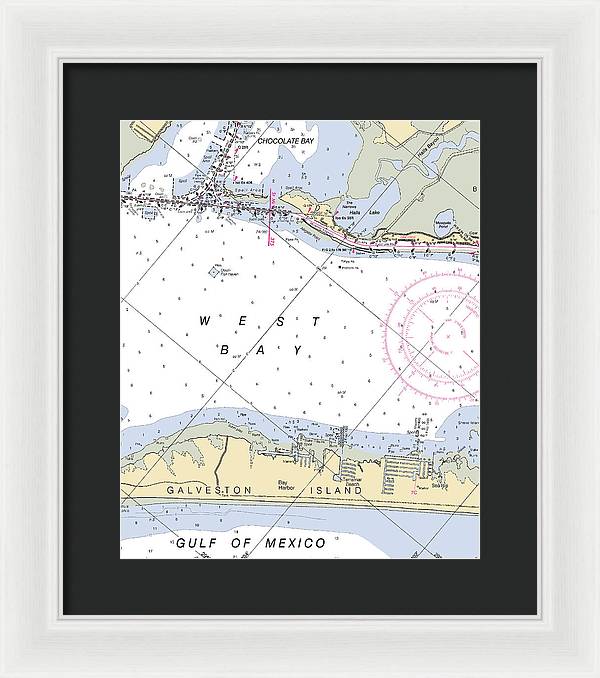 Galveston Terramar Beach-texas Nautical Chart - Framed Print