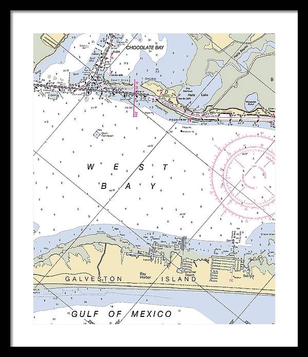 Galveston Terramar Beach-texas Nautical Chart - Framed Print