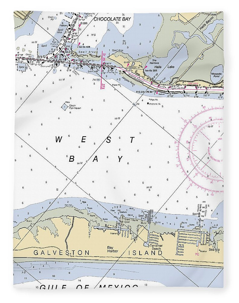 Galveston Terramar Beach-texas Nautical Chart - Blanket