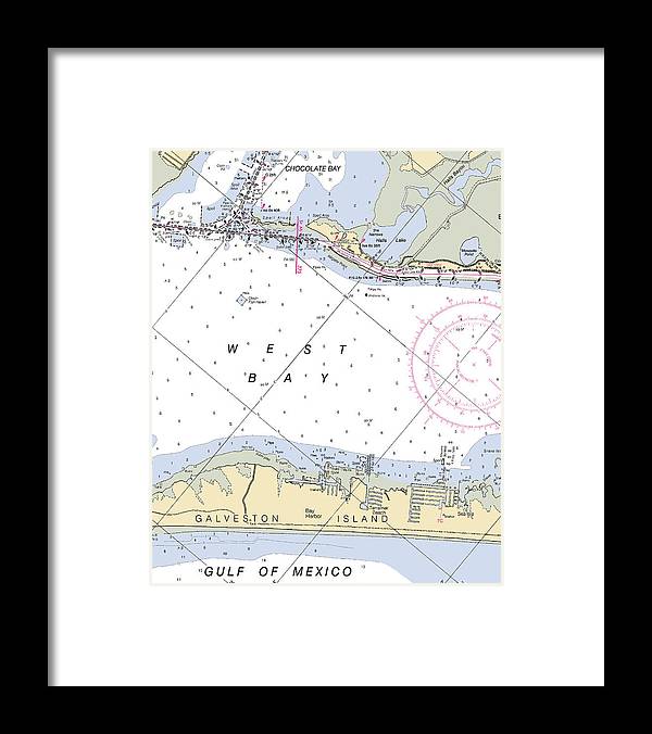 Galveston Terramar Beach-texas Nautical Chart - Framed Print