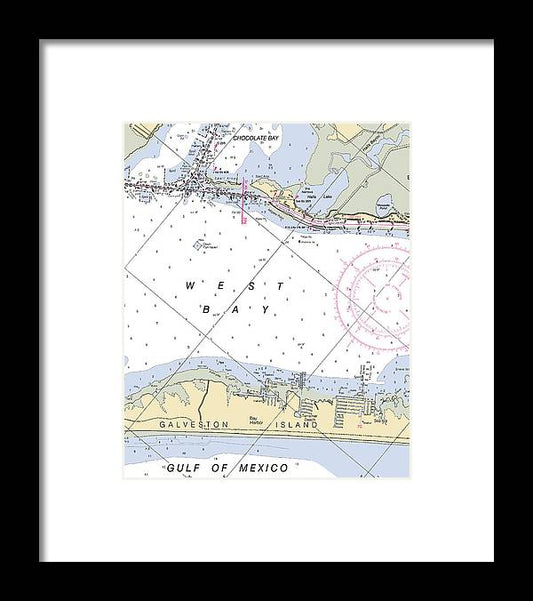 Galveston Terramar Beach-texas Nautical Chart - Framed Print
