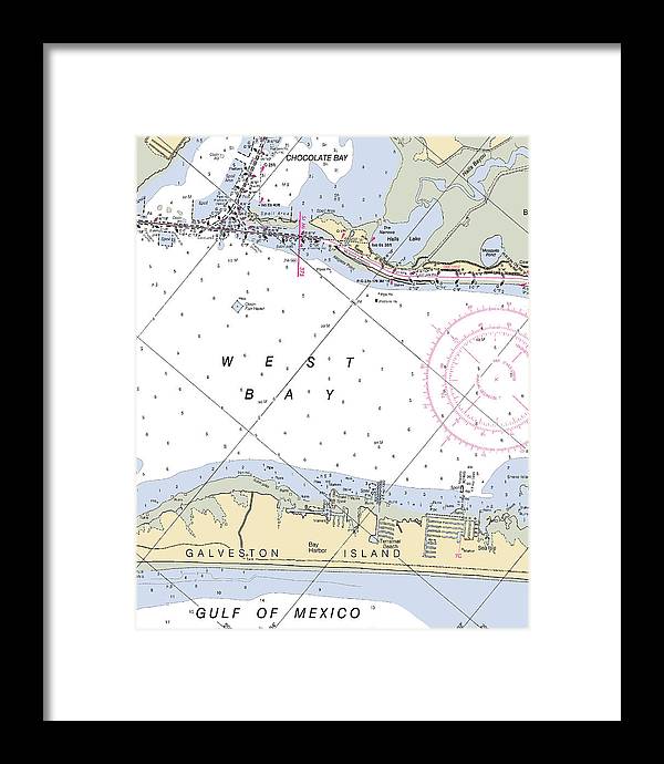 Galveston Terramar Beach-texas Nautical Chart - Framed Print