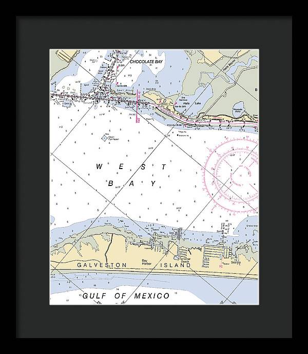 Galveston Terramar Beach-texas Nautical Chart - Framed Print