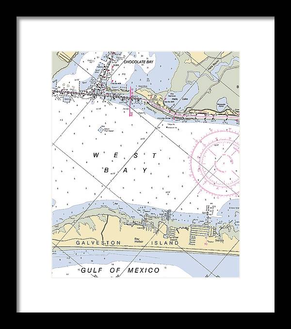 Galveston Terramar Beach-texas Nautical Chart - Framed Print