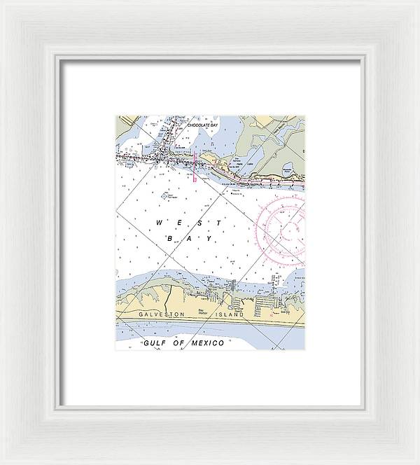 Galveston Terramar Beach-texas Nautical Chart - Framed Print