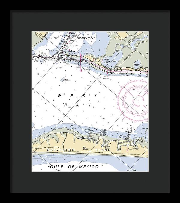 Galveston Terramar Beach-texas Nautical Chart - Framed Print