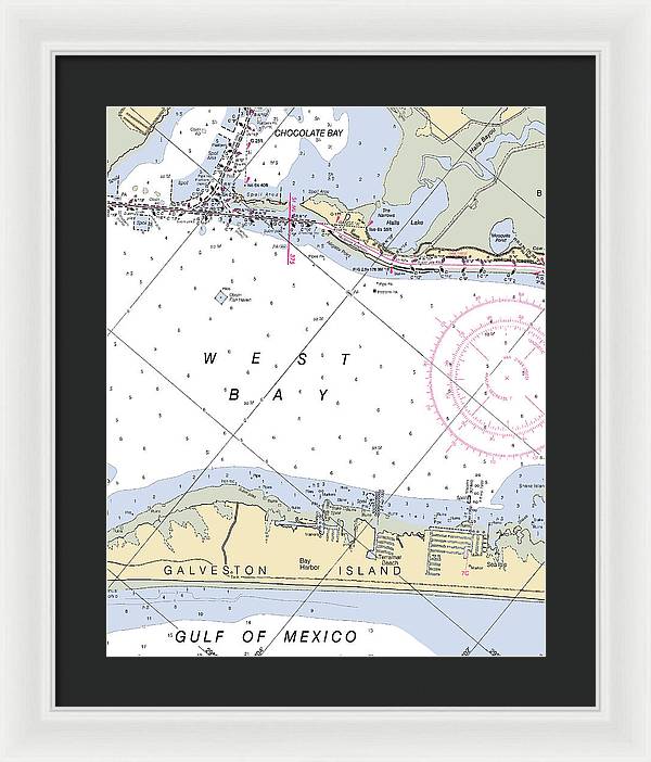 Galveston Terramar Beach-texas Nautical Chart - Framed Print