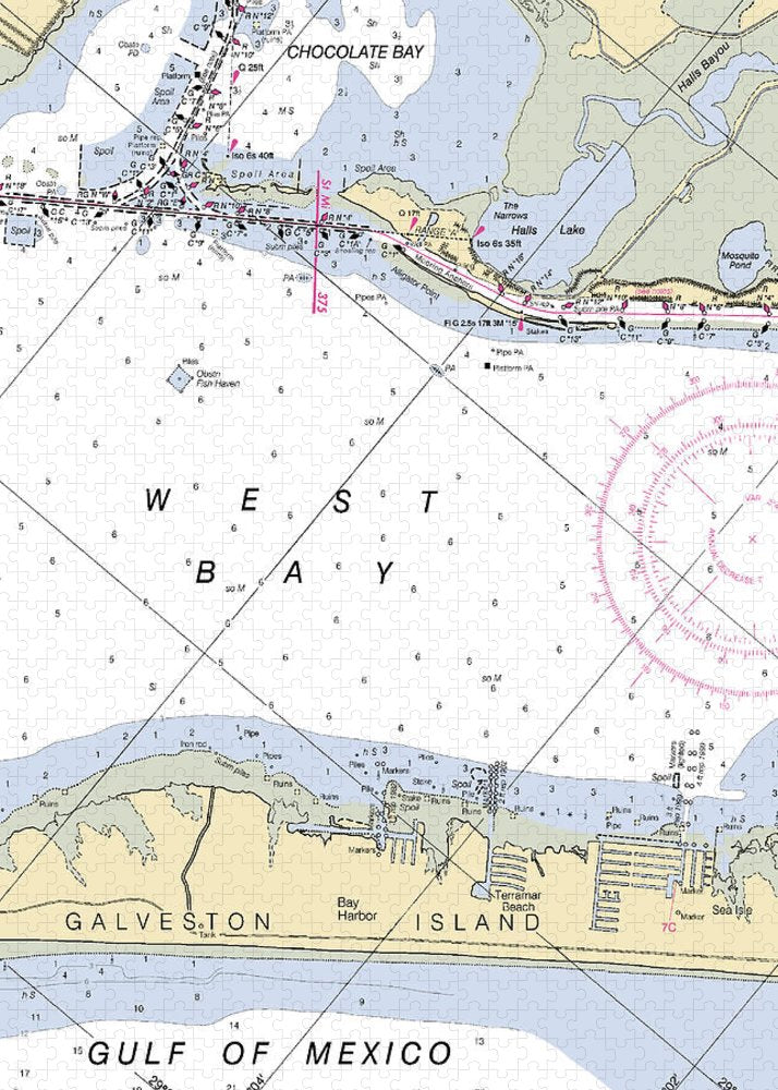 Galveston Terramar Beach-texas Nautical Chart - Puzzle