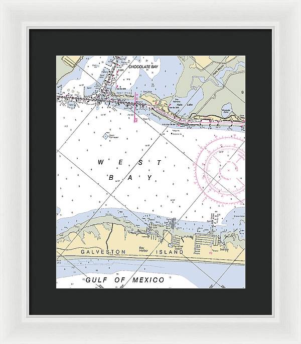 Galveston Terramar Beach-texas Nautical Chart - Framed Print