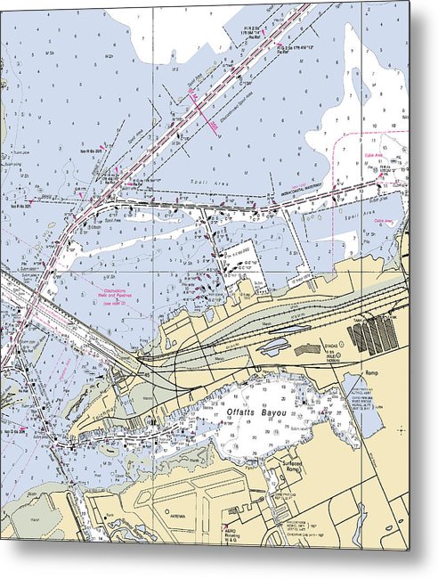 7" x 8" Galveston -Texas Nautical Chart _V2 - Metal Print - SeaKoast