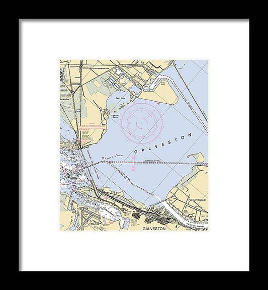 A beuatiful Framed Print of the Galveston -Texas Nautical Chart _V4 by SeaKoast