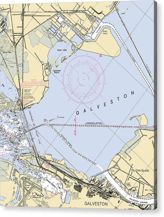 Galveston -Texas Nautical Chart _V4  Acrylic Print