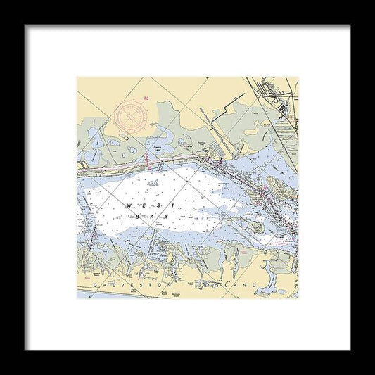 A beuatiful Framed Print of the Galveston West Bay-Texas Nautical Chart by SeaKoast