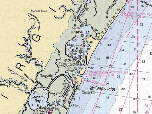 Garathy Inlet Virginia Nautical Chart Puzzle