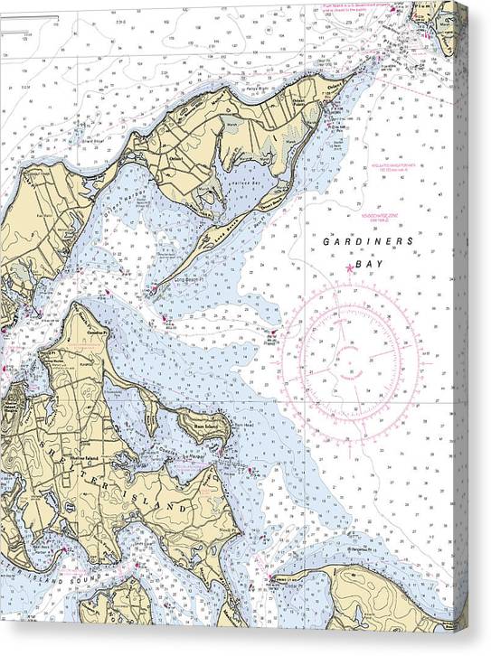 Gardiners Bay-New York Nautical Chart Canvas Print