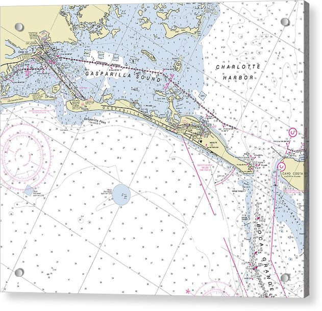 Gasparilla Boca Grande Florida Nautical Chart - Acrylic Print