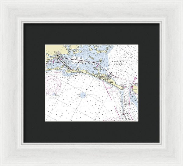 Gasparilla Boca Grande Florida Nautical Chart - Framed Print