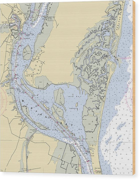 Georgetown-South Carolina Nautical Chart Wood Print