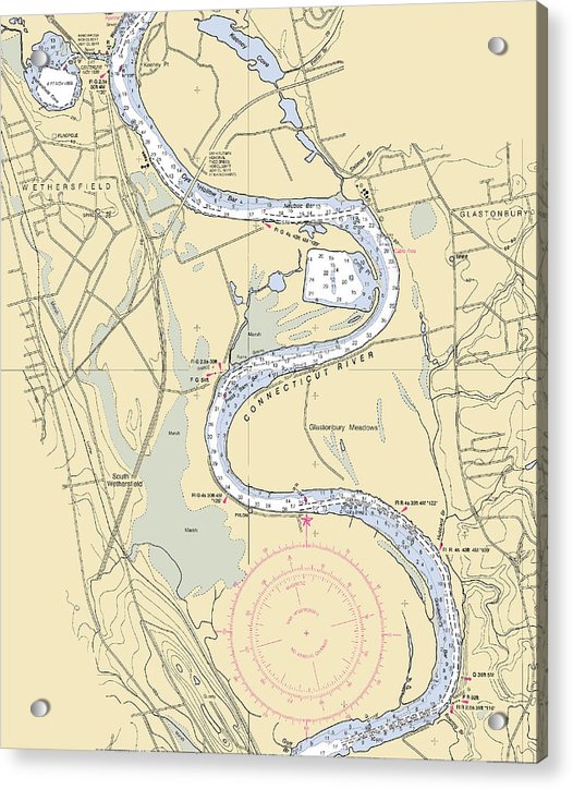 Glastonbury-connecticut Nautical Chart - Acrylic Print