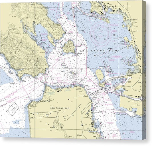 Golden Gate California Nautical Chart Canvas Print
