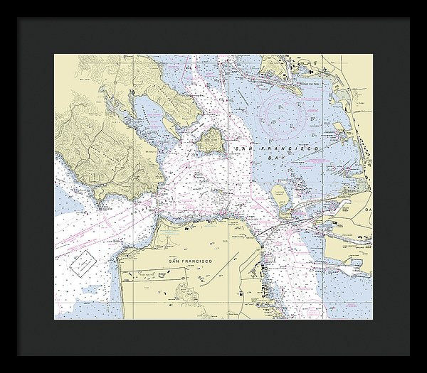 Golden Gate California Nautical Chart - Framed Print