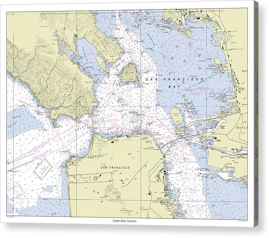 Golden Gate California Nautical Chart - Acrylic Print – 8.000" x 6.000" – Acrylic Nautical Chart Print by SeaKoast.