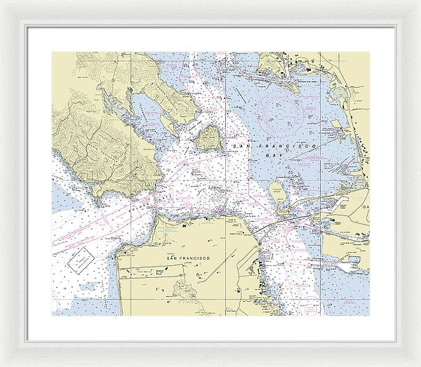 Golden Gate California Nautical Chart - Framed Print