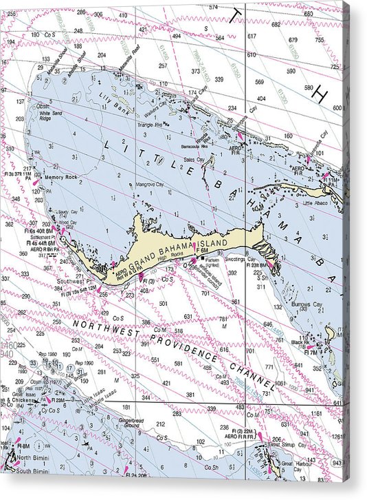 Grand Bahama Nautical Chart  Acrylic Print