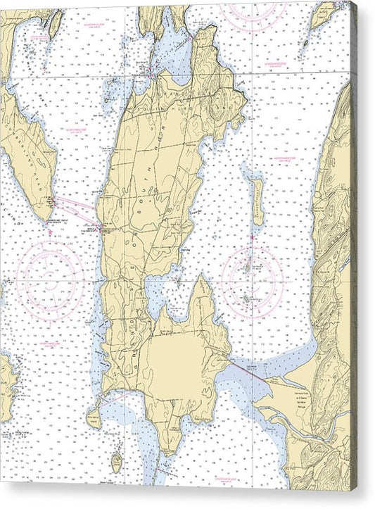 Grand Island-Lake Champlain  Nautical Chart  Acrylic Print
