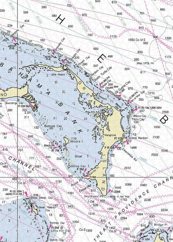 Great Abaco Bahamas Nautical Chart - Puzzle