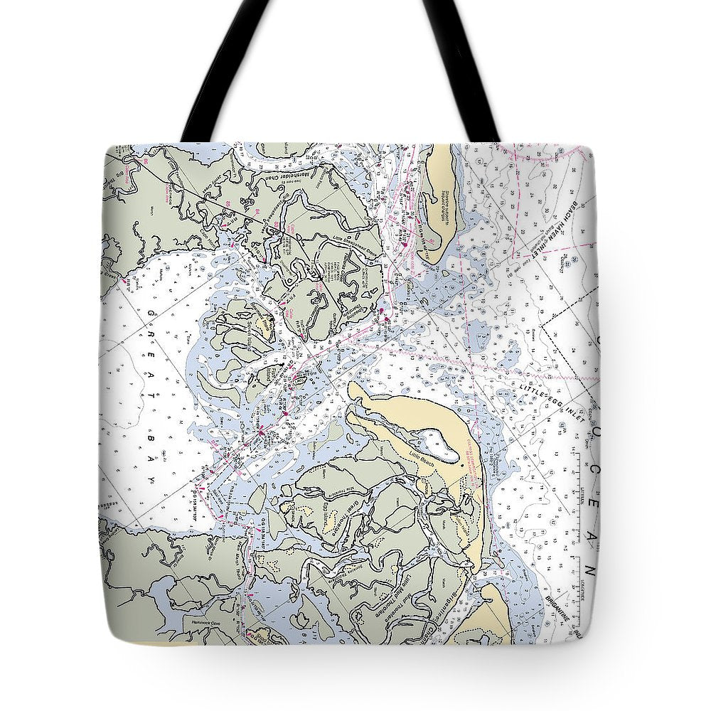Great Bay-new Jersey Nautical Chart - Tote Bag