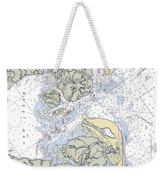 Great Bay-new Jersey Nautical Chart - Weekender Tote Bag
