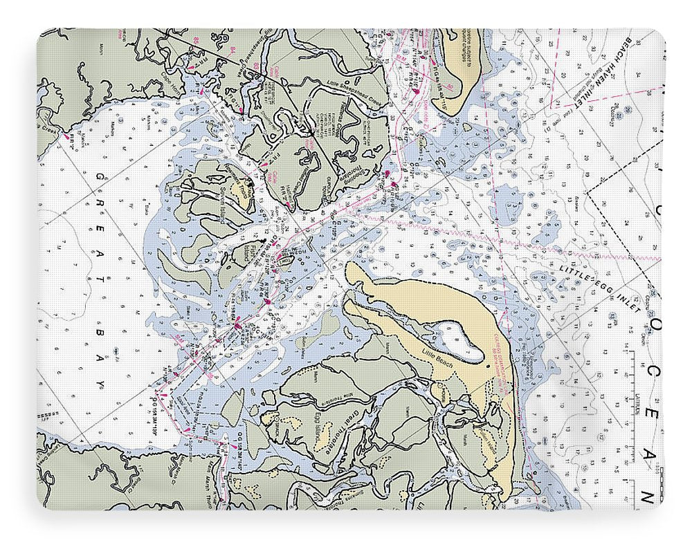 Great Bay-new Jersey Nautical Chart - Blanket