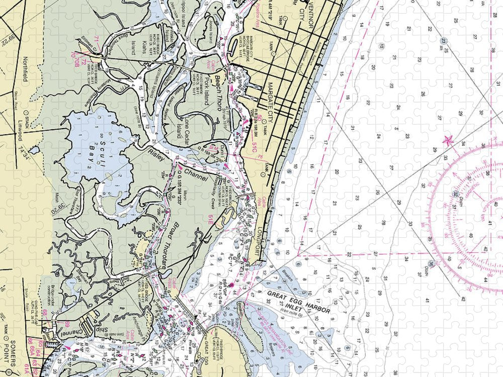 Great Egg Harbor Inlet New Jersey Nautical Chart Puzzle