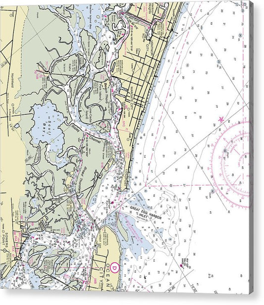 Great Egg Harbor Inlet New Jersey Nautical Chart  Acrylic Print