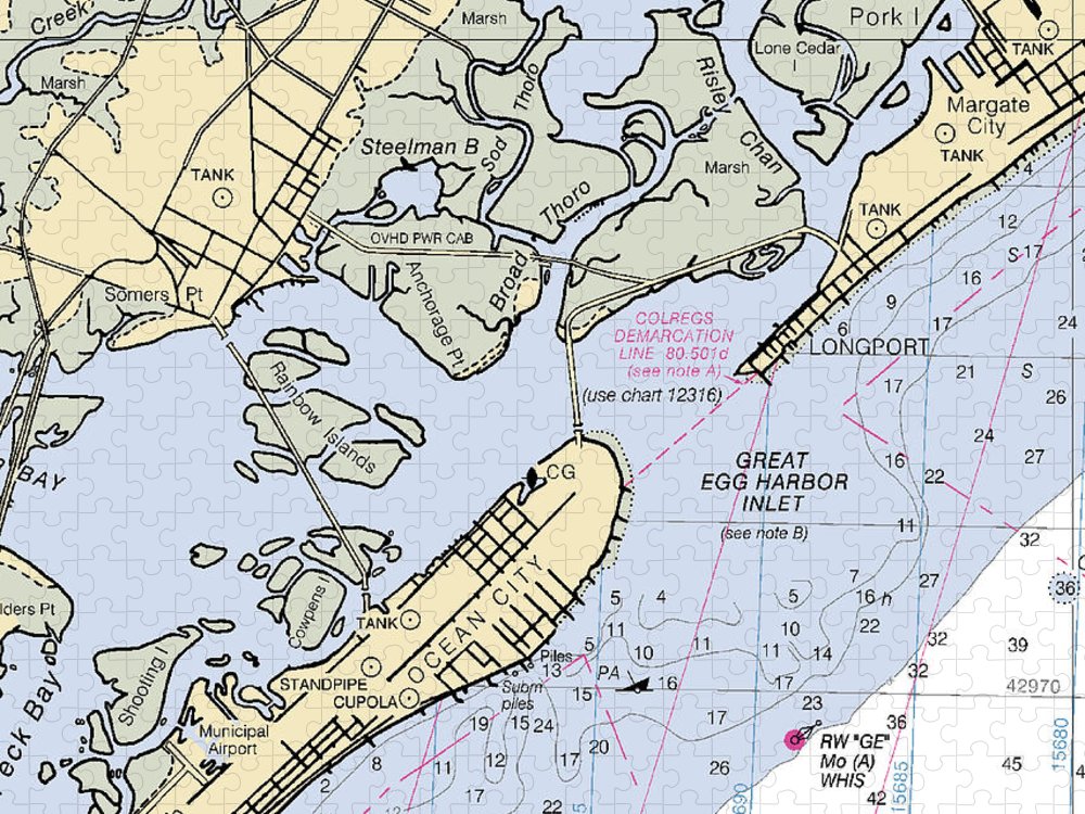 Great Egg Harbor Inlet  New Jersey Nautical Chart _V2 Puzzle