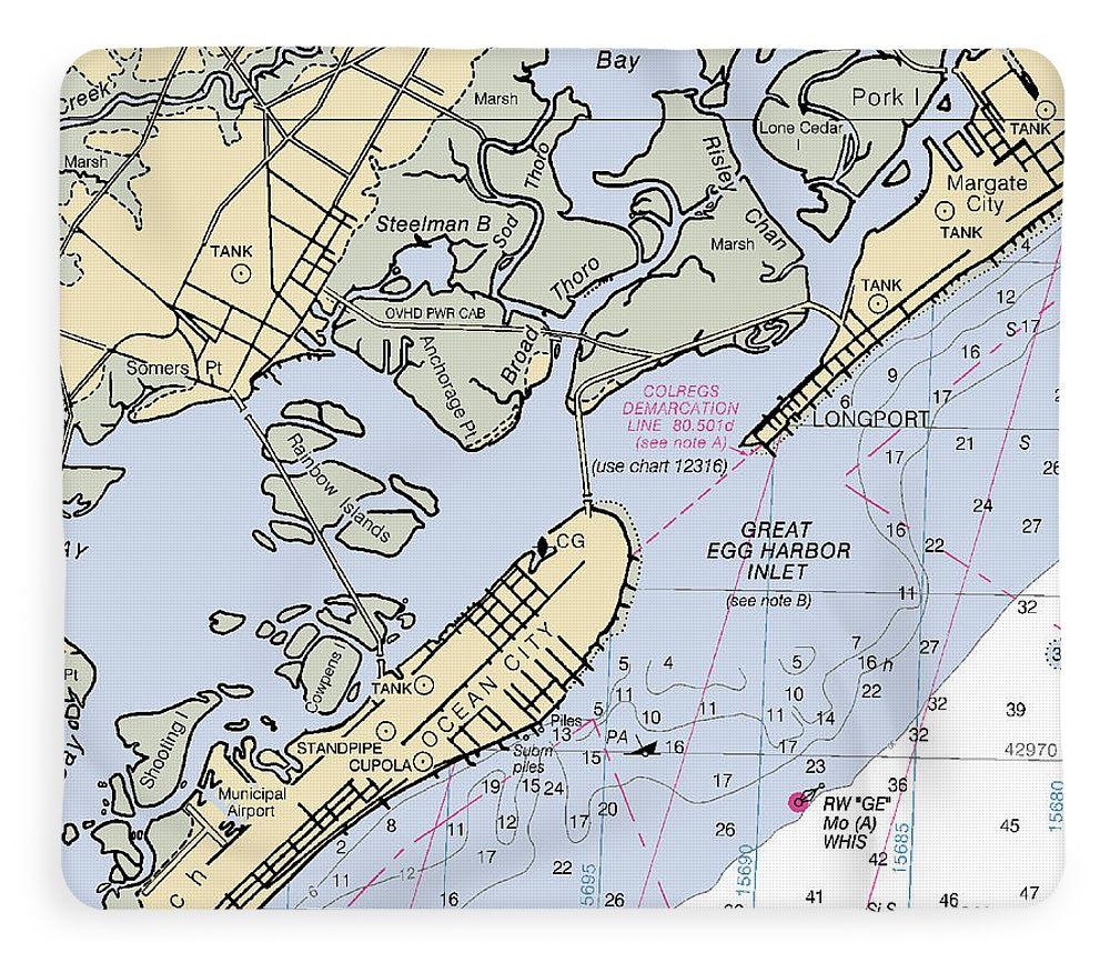 Great Egg Harbor Inlet -new Jersey Nautical Chart _v2 - Blanket