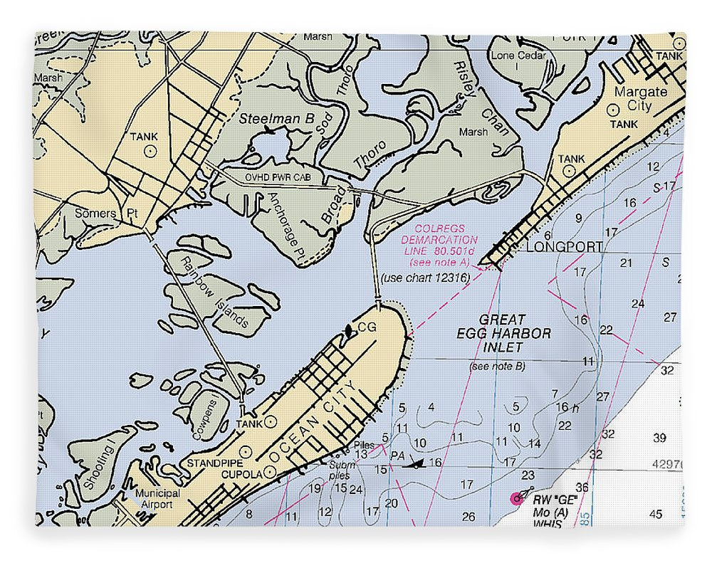 Great Egg Harbor Inlet -new Jersey Nautical Chart _v2 - Blanket