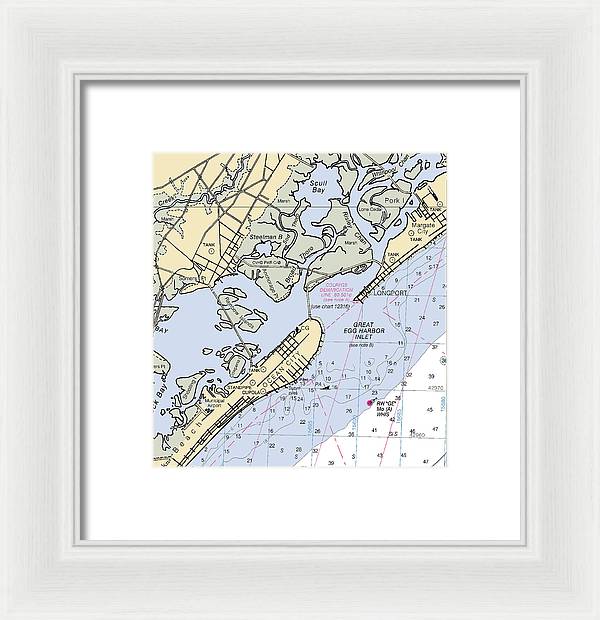 Great Egg Harbor Inlet -new Jersey Nautical Chart _v2 - Framed Print