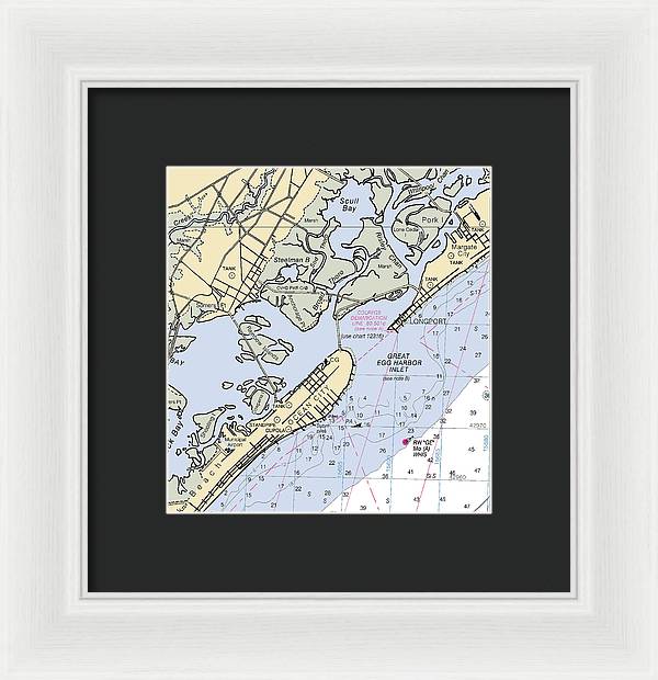 Great Egg Harbor Inlet -new Jersey Nautical Chart _v2 - Framed Print