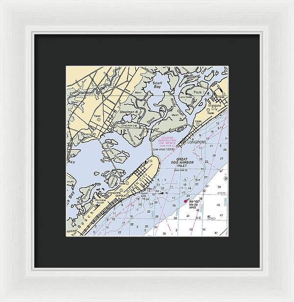 Great Egg Harbor Inlet -new Jersey Nautical Chart _v2 - Framed Print