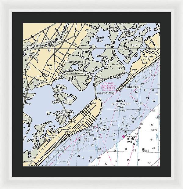 Great Egg Harbor Inlet -new Jersey Nautical Chart _v2 - Framed Print