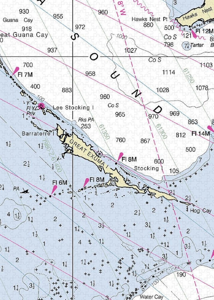 Great Exuma Bahamas Nautical Chart - Puzzle