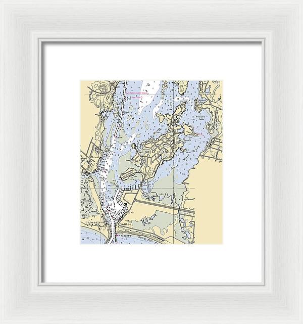 Great Island-rhode Island Nautical Chart - Framed Print