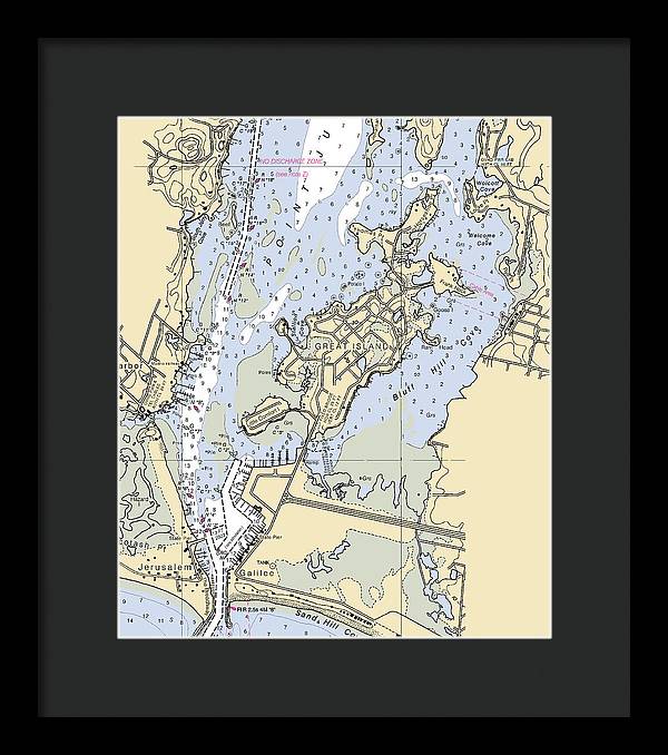 Great Island-rhode Island Nautical Chart - Framed Print